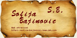 Sofija Bajinović vizit kartica